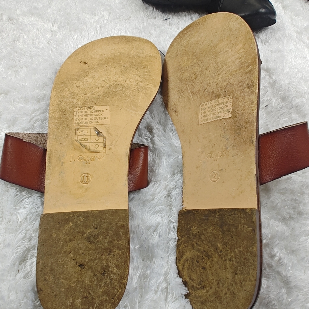 J.Crew Two-Strap Brown Slide Sandals – Women’s Size 11 - Picture 7 of 8